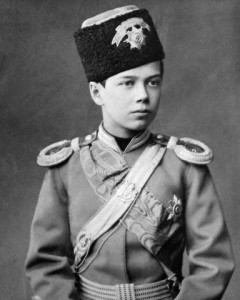 ca. 1890 --- Original caption: Czar Nicholas II in uniform of Russian Army, when 13 years old. Photograph, ca. 1890. --- Image by © Bettmann/CORBIS