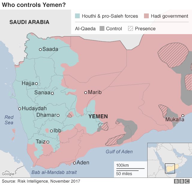 Гражданская война в йемене карта