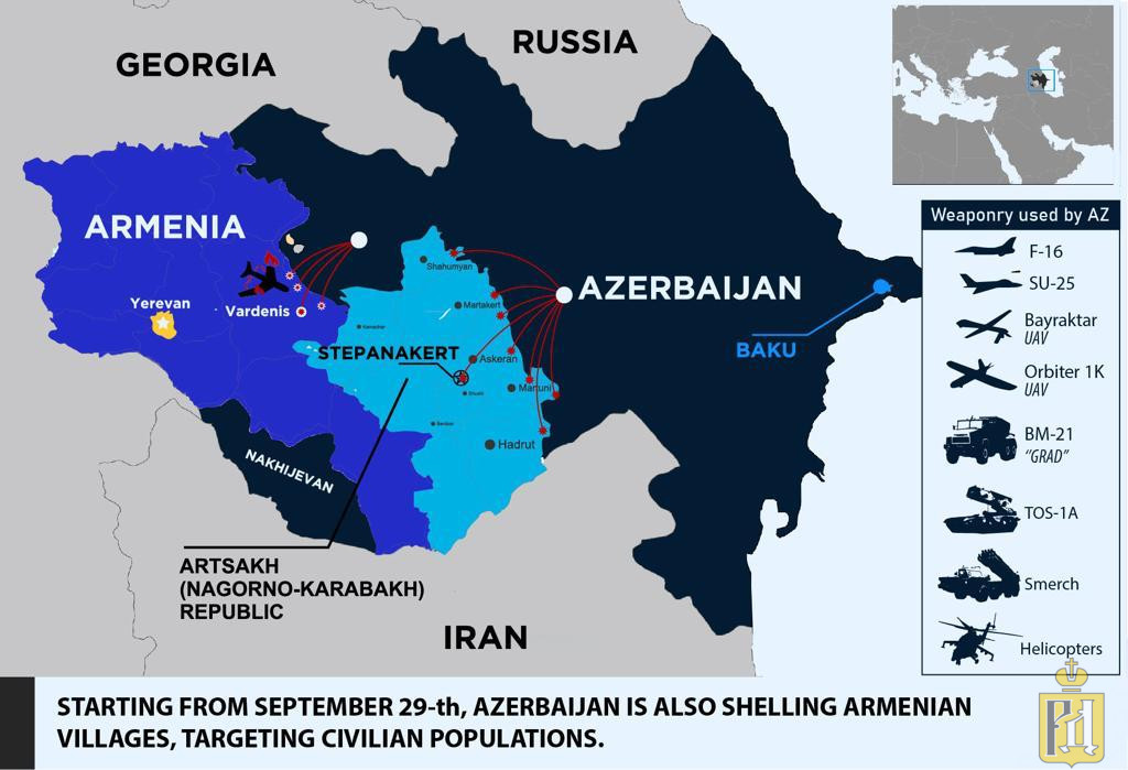 Карта нагорного карабаха и армении и