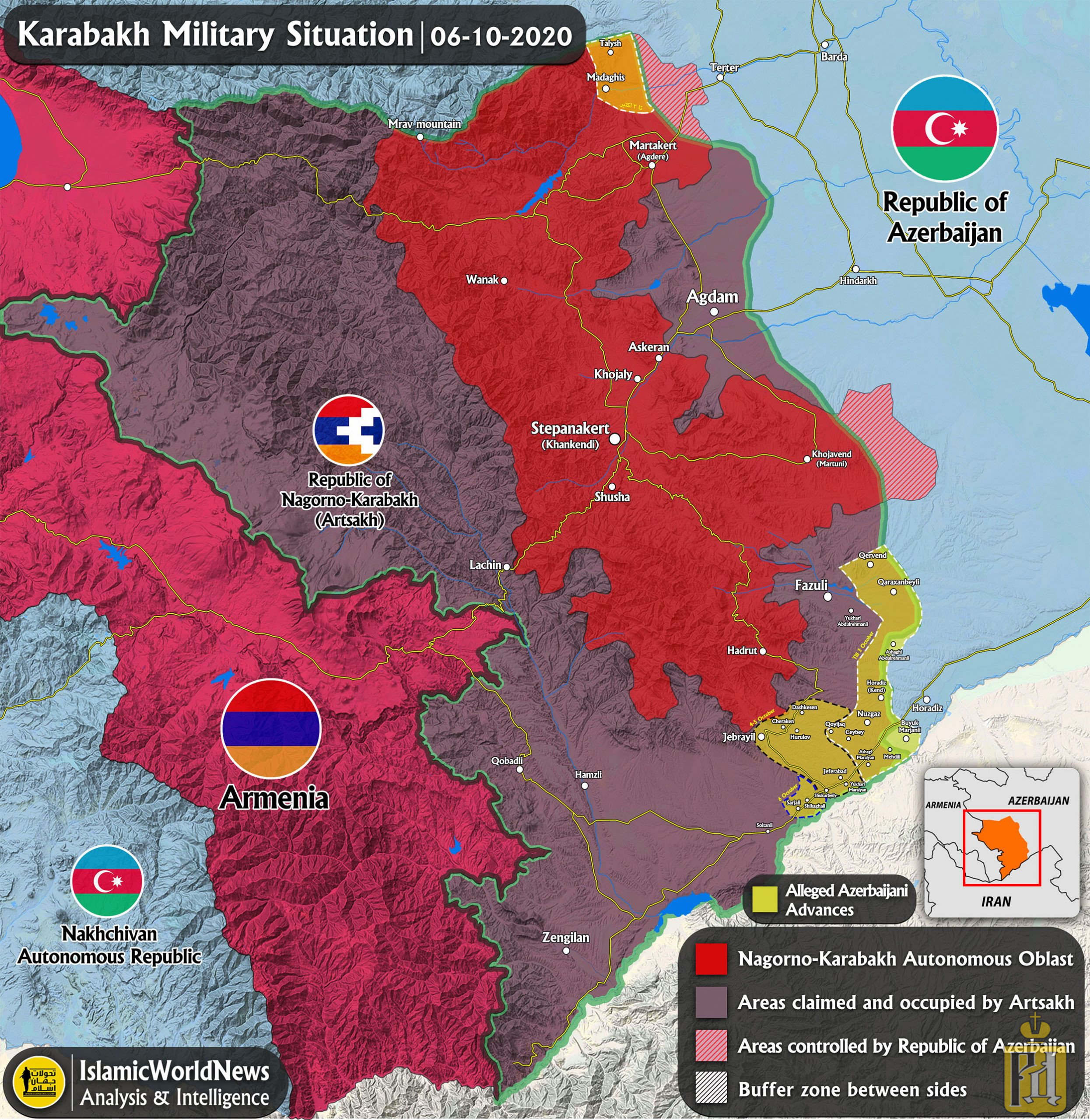 Карта армении карабах