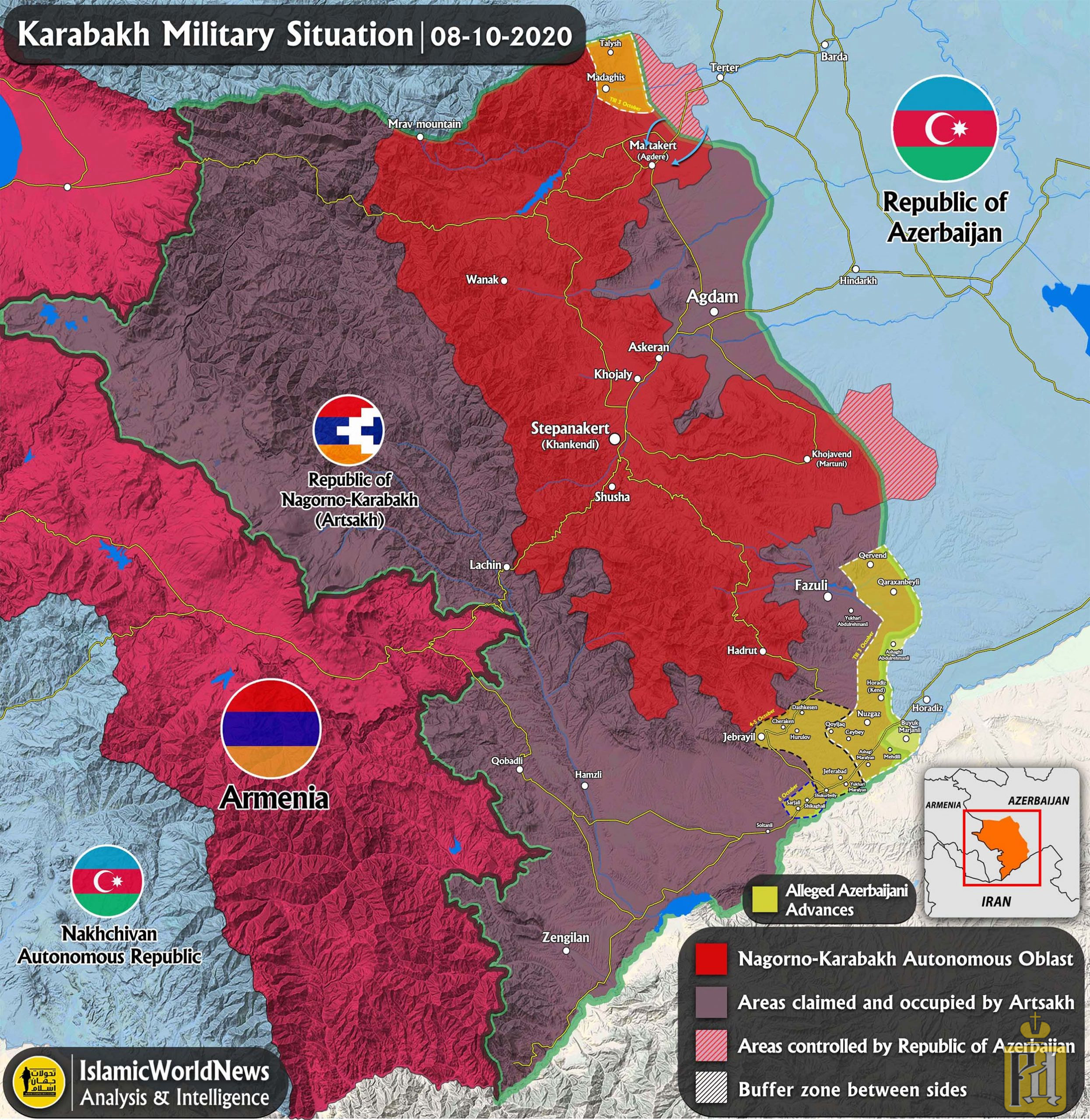 Карта боевых действий в карабахе на сегодня нагорном карабахе