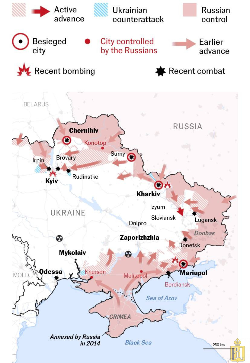 Карта боевых действий украина 30 марта 2022