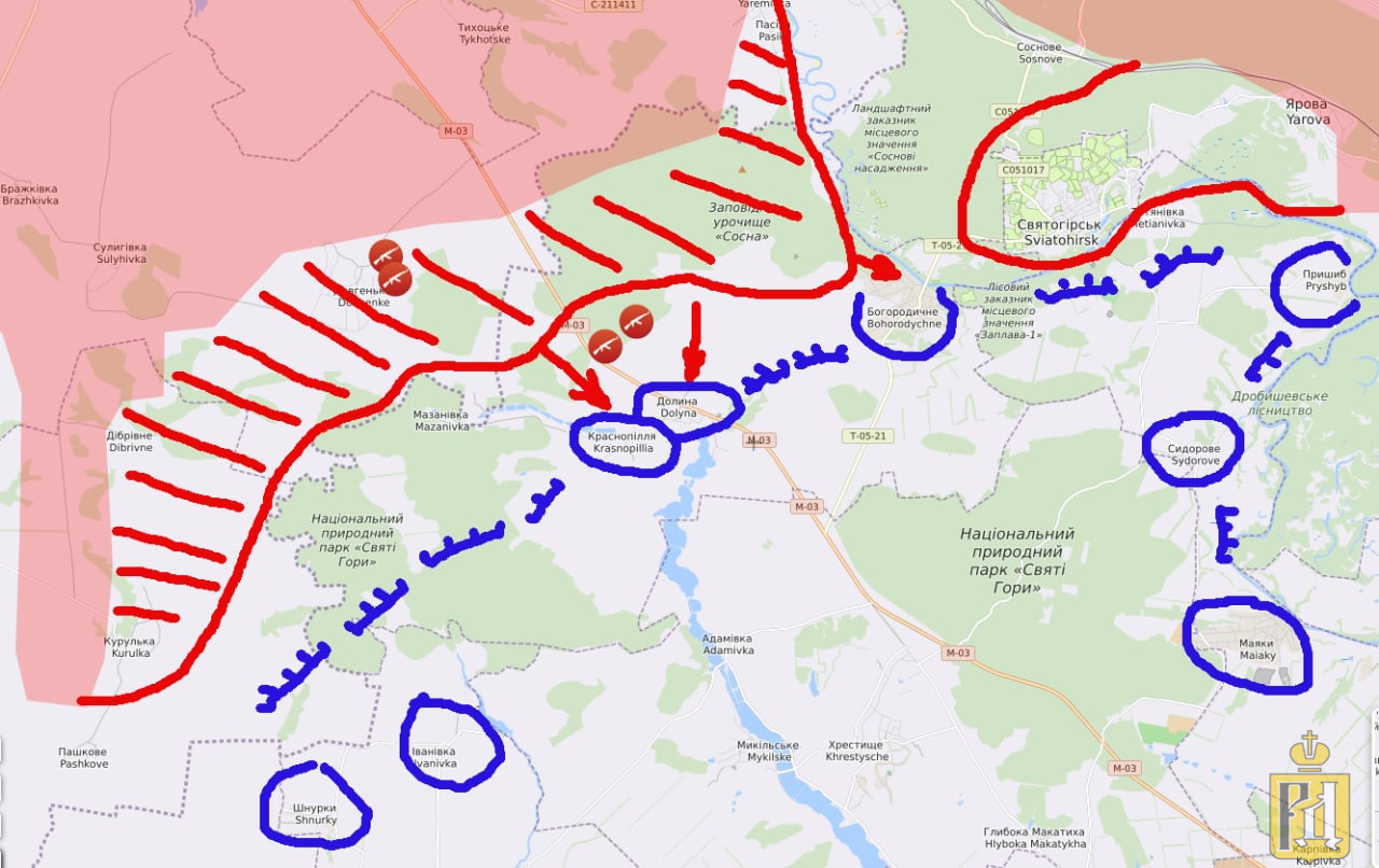 Карта богородичное славянский район